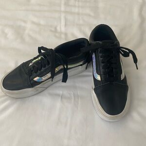 VANS Old Skool Holo Sidestripe Black Platform Sneakers